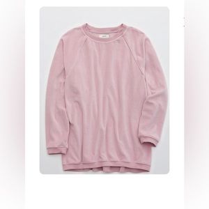 Aerie real obsessed velour sweatshirt in the color “garden party”